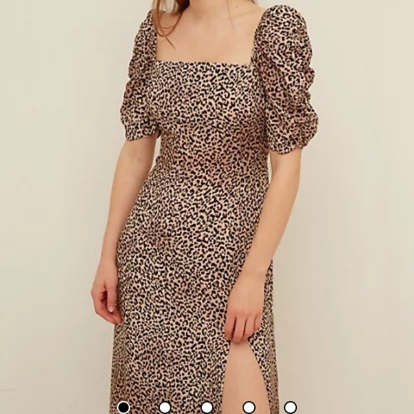 NWOT Leopard Print Midi Tea dress/ UK12/US8 - Picture 5 of 12